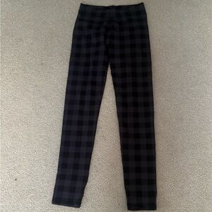 LOFT Black and Gray Checkered Leggings